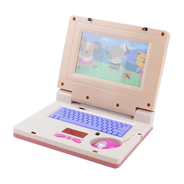 Simulerad bärbar dator för barn, pedagogisk inlärningsdator för barn från 3 år och uppåt, med ljudeffekter och musik Purple