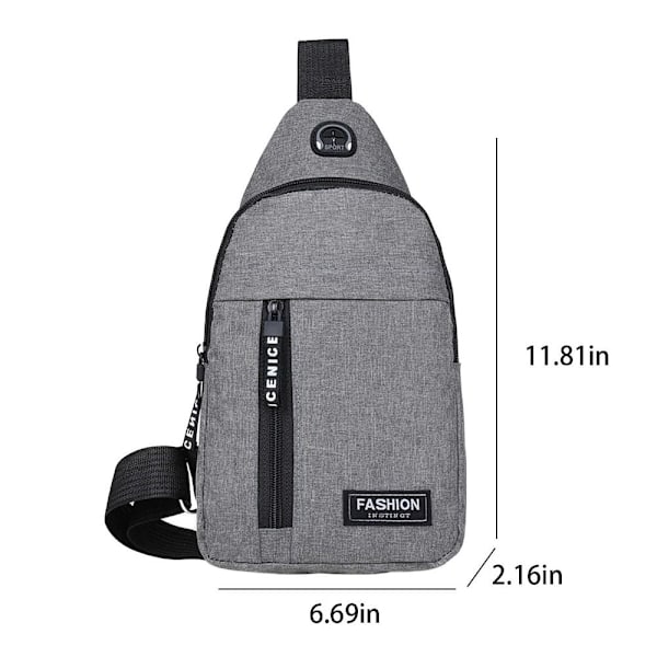 Crossbody taske Brystpakke GRÅ - spot salg Grey