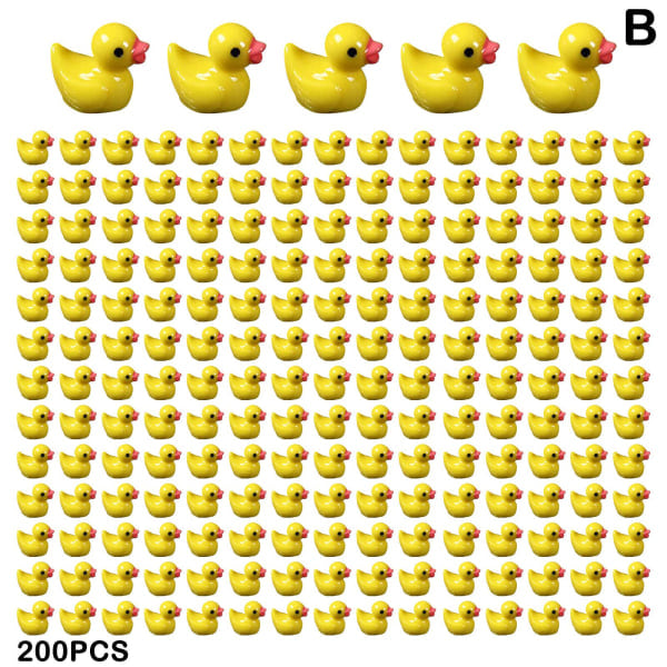 100/200 pcs Mini Rubber Ducks Miniature Resin Ducks Yellow Tiny DY