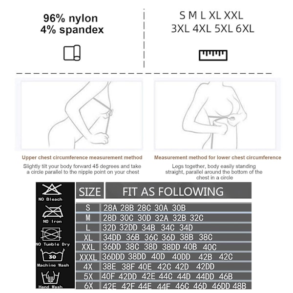 Ultra Breeze Air Lift BH, Andningsbar och sval BH för kvinnor, sömlös M-6XL, 100% ny - WELLNGS Vit White 5XL