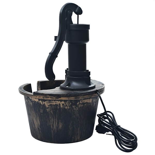 vidaXL Trädgårdsfontänna Tunna med Pump Brown Brun
