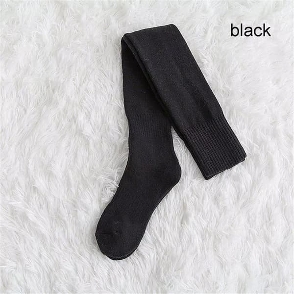 Dame Strømper Lange Strømper Tykke Lårhøje Knæstrømper black