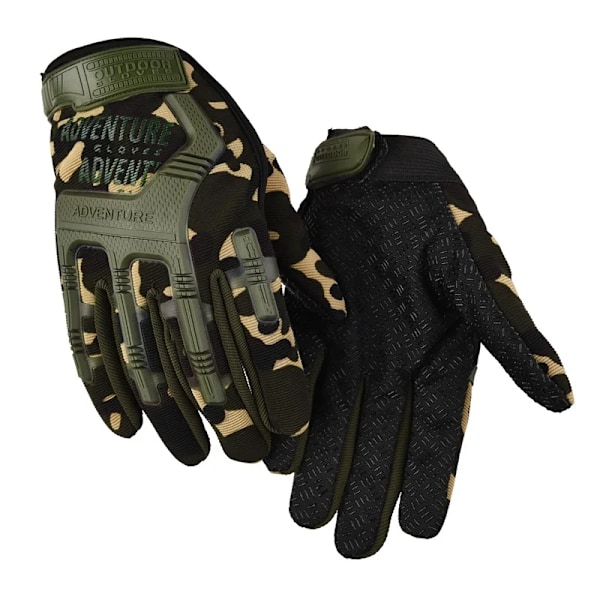 Taktiske militærhansker Paintball Airsoft Shot Soldat Kamp Politi Anti-slip Cykel Hel-fingerhandsker Mænd Beklædning Handsker Sort Black XL