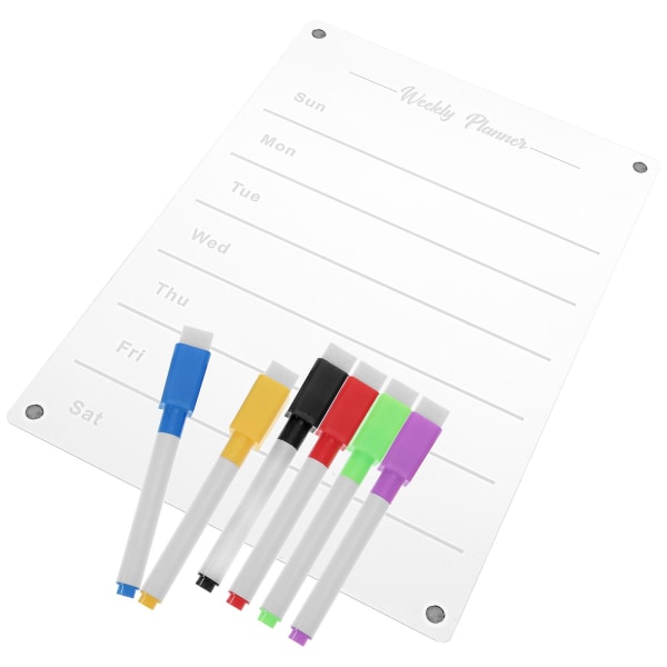 1 set Dry Erase Planner Board Magnetic Dry Erase Board Magnetisk akryl kylskåpskort Transparent 29.7X21CM