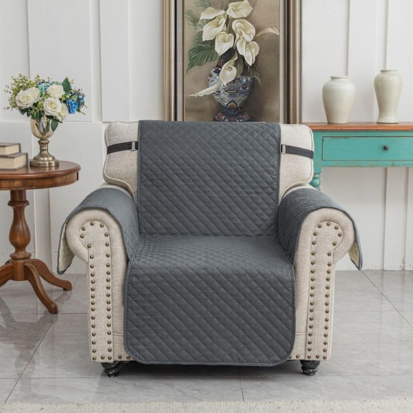 Sofa Cover med Armlæn, Vandafvisende Sofa Cover med Armlæn, Skridsikker Sofa Beskyttelse til Katte, Hunde, Ridser Grå Grey individual