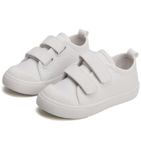 Lette slip-on sneakers i lærred til drenge og piger - Hvid 22