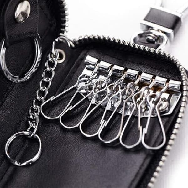 Nahkainen avaimenperä miehille, lehmännahkainen avaimenperä Royal Blue