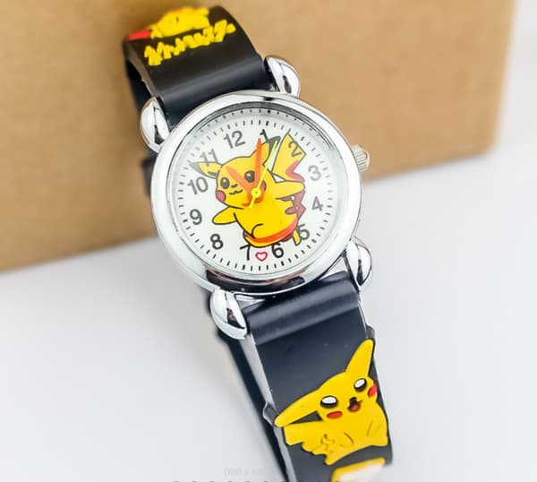 Pikachu Klokke Barn Gutter Klokke Bursdagsgave Svart