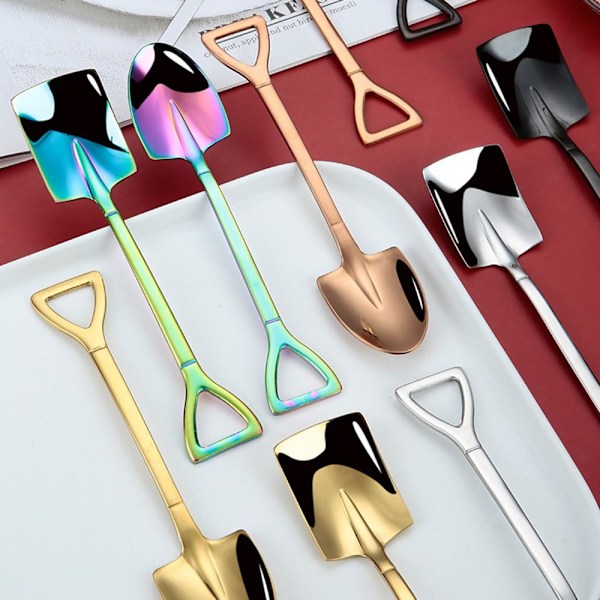 5 stk. Kaffeske Spade Teske GULDSPIDS - spot salg Guld Gold Pointed-Pointed