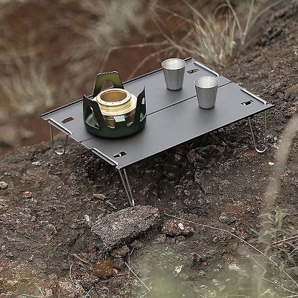 Campingbord i aluminium, portabelt mini-grillbord, superlätt bord för utomhusbruk