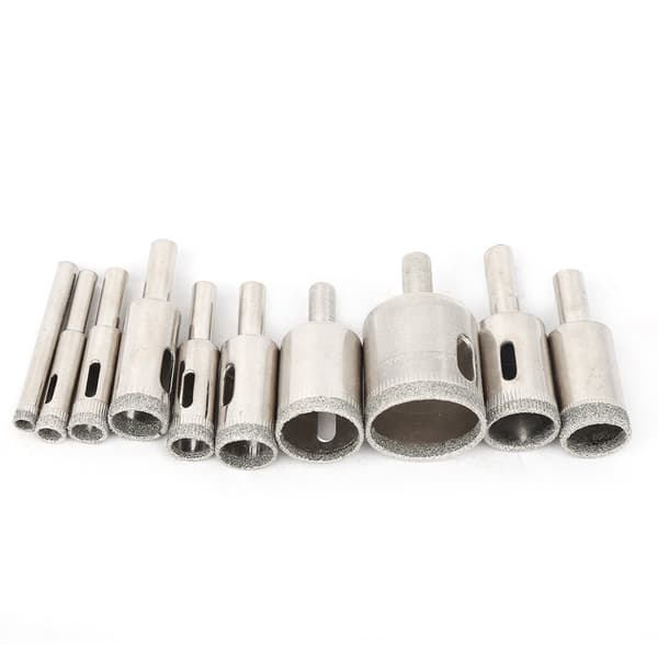 10 stk. diamantbelagte hulsave 6-30 mm til marmor, glas og fliseboring