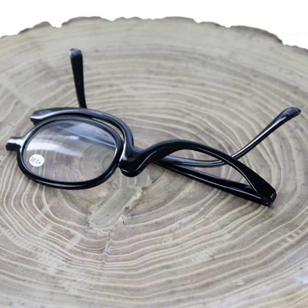 Ensidiga sminkglasögon för kvinnor Vikbara vridbara sminkläsglasögon för kvinnor Ögonmakeupverktyg black fram glasses power 300 black frame