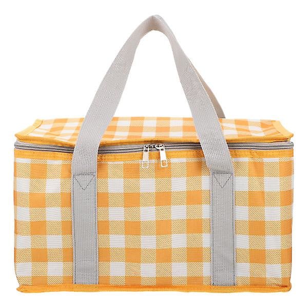 Suuri Piknikkori Lämmin Kylmä Ruoan Kuljetuslaukku Kakun Kuljetus Terminen Pizzalaukku Keltainen 35X20X20CM Keltainen Yellow 35X20X20CM