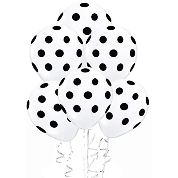 12 latexballonger - förpackning om 100 | Vit prickig design för födelsedag och bröllop dekoration