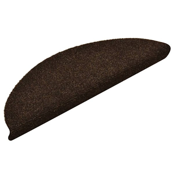vidaXL Trappstegsmattor Självhäftande 15 st Brun 56x17x3 cm Broderi Brun Brown