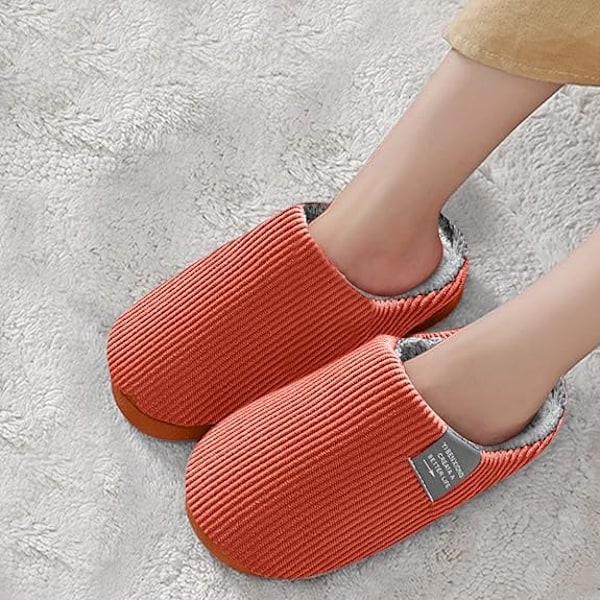 Dames Hjemmesko Dames Vinter Slippers Komfortable Slippers Varmt Plysj Fór Sko Dames Vinter Hjemmesko Orange 40-41