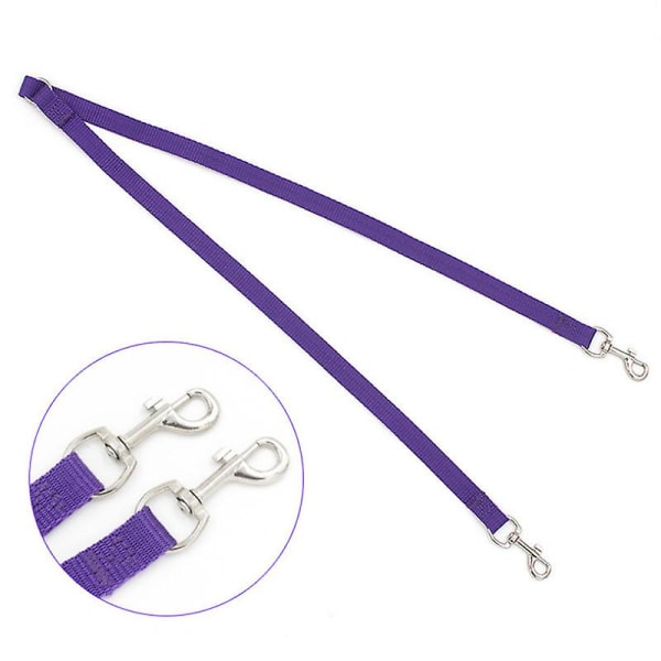 5 fot multifunktionellt hundkoppel, dubbla ledningar håller länge, gå och träna ditt husdjur på flera europeiska sätt purple