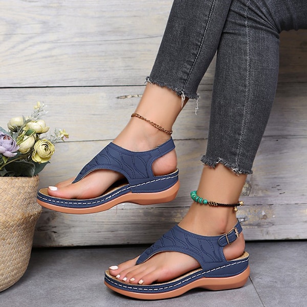 Dam Sandaler Mjuk Sula Kilklackar Damskor Sommarsandaler Med Svart Färg Black 36