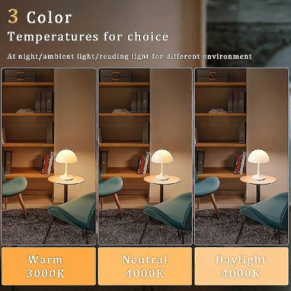 Trådløs Bordlampe i Soppdesign, Retro Sopplampe med Dimbar LED Nattlys Black