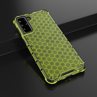 For Samsung Galaxy S21+ 5G Honeycomb PC+TPU-deksel Green