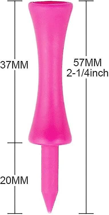 Pink plastik golf tee, 57 mm lang Castle golf tee, 2-1/4 tommer pink (100 stk)