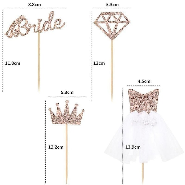 Rose Gold Bride To Be Cupcake Toppers til Bryllupskage Dekoration Brude Shower Polterabend Cupcake Topper Kagedekorationsforsyning Gold Bride to be