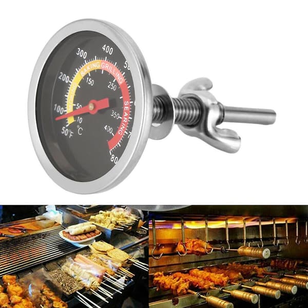 BBQ Temperaturmåler Grilltermometer i rustfritt stål 50-400 ZD b2
