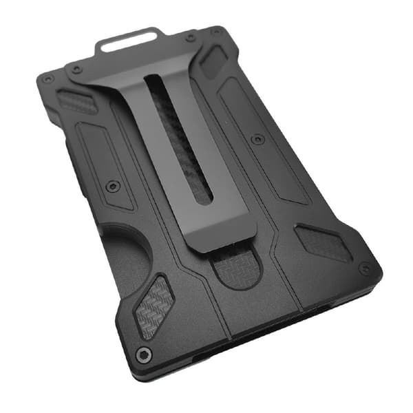 RFID-kortholder for 6 kort og ID-kortholder med klips Svart Black 100