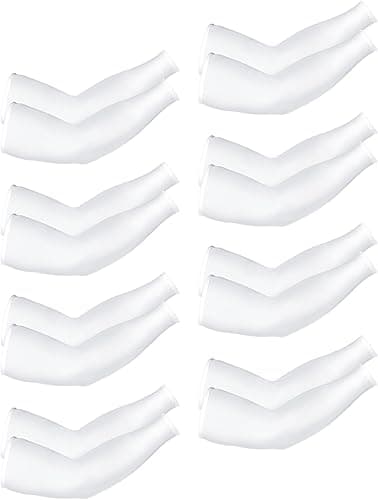 Unisex UV-skyddande armskydd, 8-pack White, Ice Silk