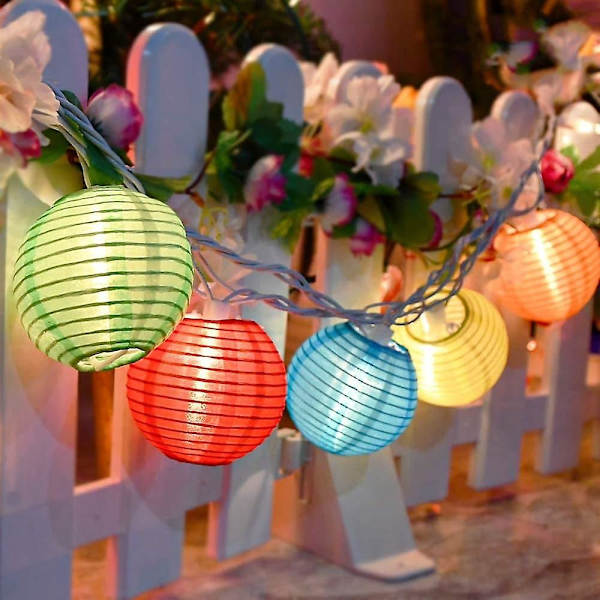 Solcellsdrivna LED Lyktor Ljusslinga Vit Nylon Mini Hängande{ee}