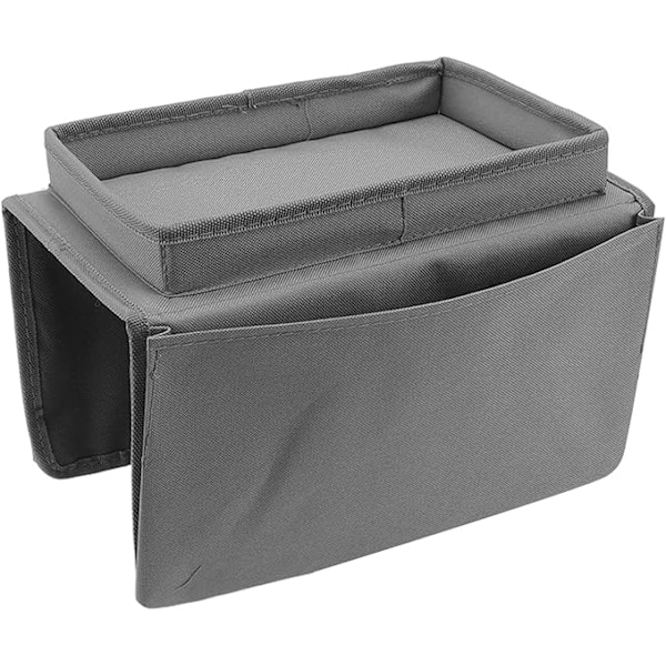 Soffbricka Bordsklämma på Sidobord, Hopfällbart Soffarmsbord Avtagbar Armstödsbricka för Att äta och Dricka grå gray