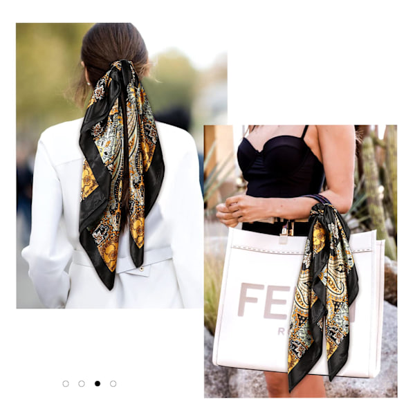 3-pakks hodeplagg silkescarf halsduk for kvinner - 90 x 90 cm store elegante scarfs for kvinner satinscarf jenter hodeplagg hårtilbehør