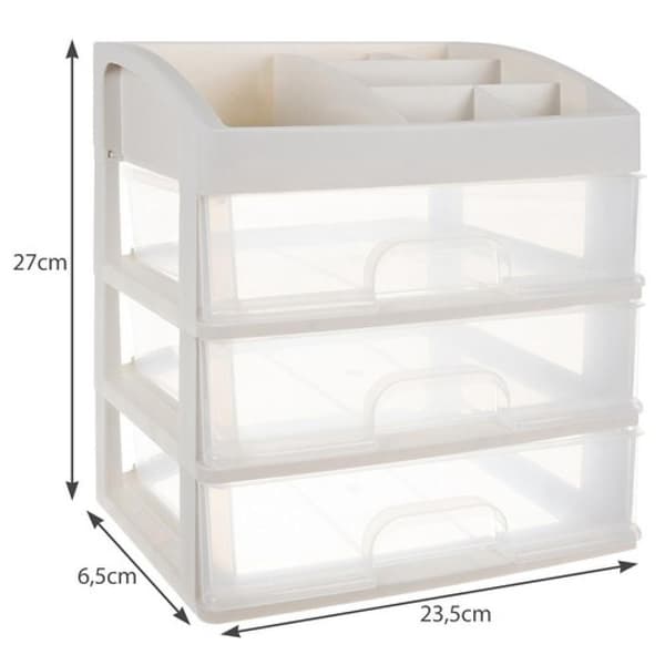 Makeup Stand / Makeup Stand - 6 rum og 3 skuffer Makeup Opbevaring White white