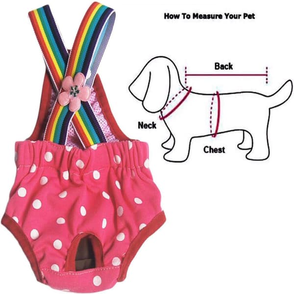 Hundetruser, vaskbare hundebleier med seler, hygieniske A1 2XL