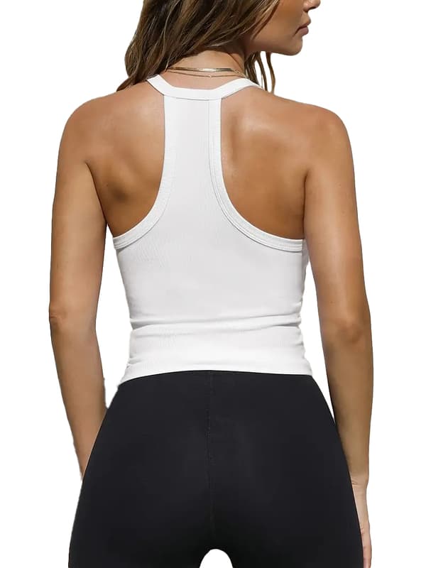 Dam V-ringad Linne, Slim Ribbad Slim Fit Topp Vit White L