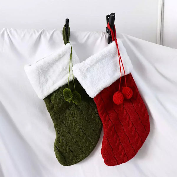 Stor Julstrumpa med Julgranhänge för Fest white