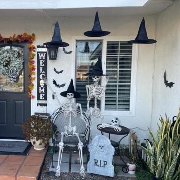 Halloween hatt svart polyester taft trollkarl hatt smink kostym rekvisita harry potter magisk häxhatt line of 32 meters black