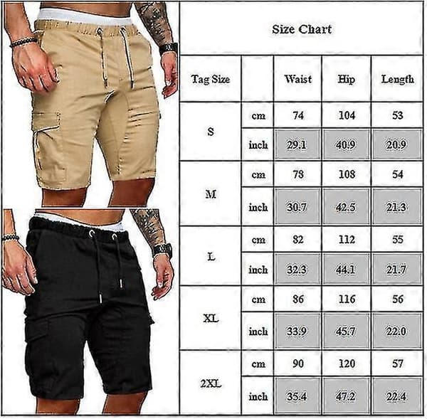 Elastiska cargoshorts för män, sommar, avslappnade joggerbyxor, mörkgrå L Dark Grey