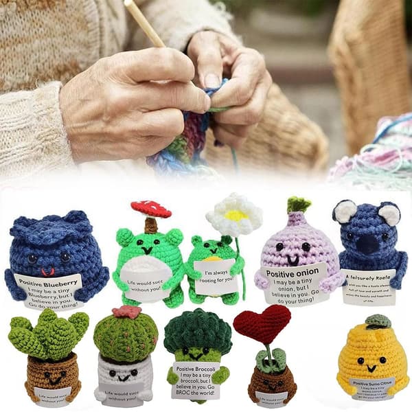 Mini strikket plantedukke Morsom positiv potet CC C C