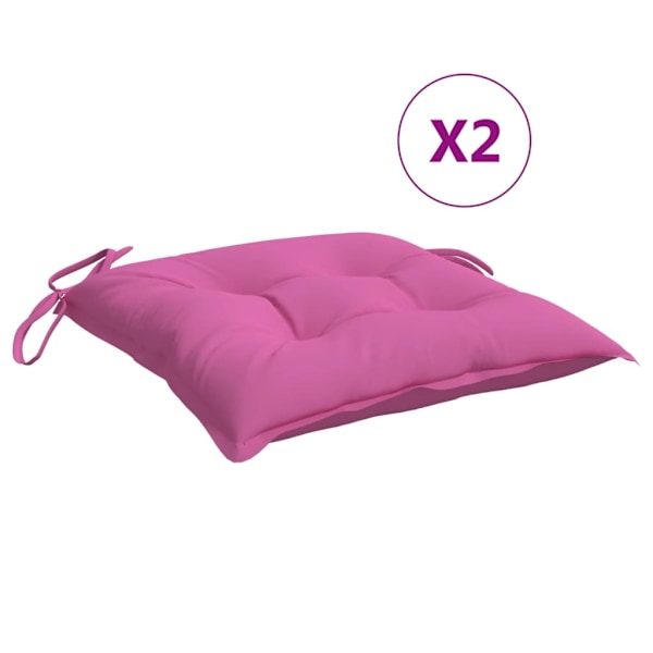 vidaXL Tuolinpehmusteet 2 kpl Pinkki 40x40x7 cm Kangas Rosa 1000