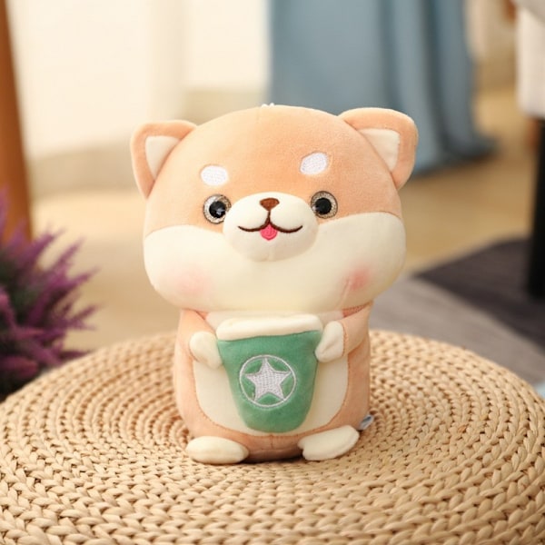 Mjölkte-hund Den nya 25 cm Squishmallows plyschleksak Djur Kawaii mjuk stor kudde 25cm Five-pointed star