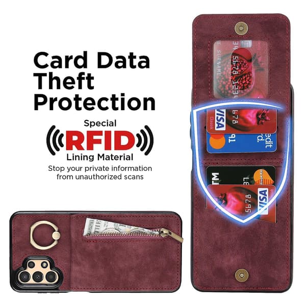 För Samsung Galaxy A13 5G/A13 4G RFID-blockerande Ställfodral Retro PU+TPU Plånboksfodral