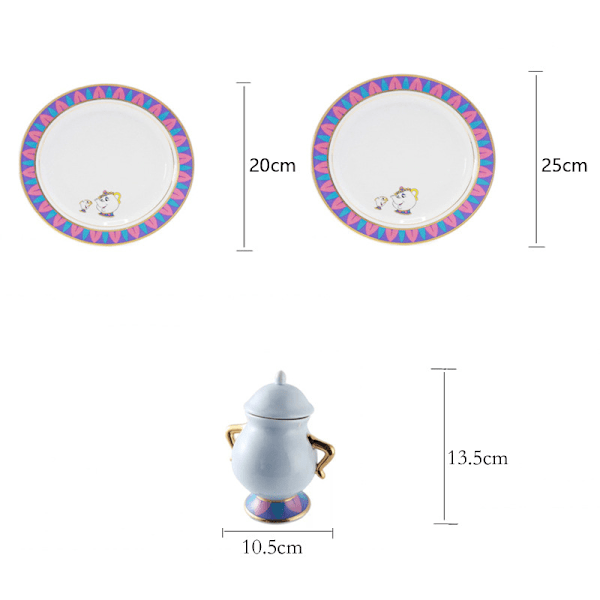 Tecknad Ny Skönheten och Odjuret Tekanna Mugg Tekanna Mugg Ett Set Härlig & Kopp Set Tekanna Mugg Födelsedagspresent A Pot And A Cup