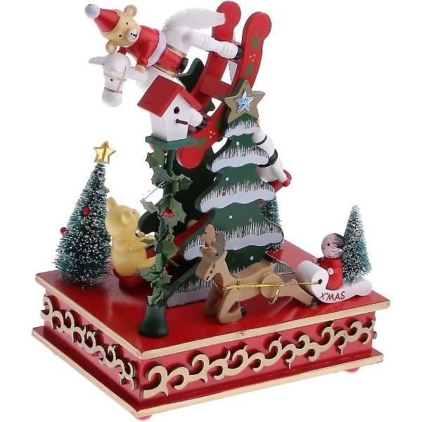 4 Julgran Speldosa Christams Speldosa Xmas Tree Santa Claus Barn Avveckling Leksaker Ornament Dekoration Trojan Music Box