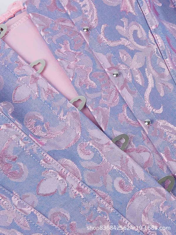 Off-shoulder blonde bustier med pufærmer og stivere – push-up brudekorset. Light purple XL