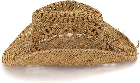 Unisex Western Cowboyhatte Vævet Håndlavet Stråhat Strandhat Jazz A
