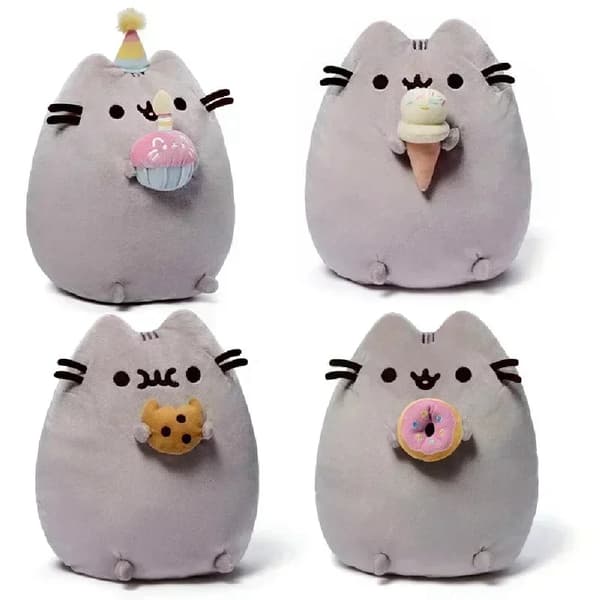 Pusheen 16 cm rund heldig kat plyslegetøj, sød kat plyslegetøjsdukkegave sushi