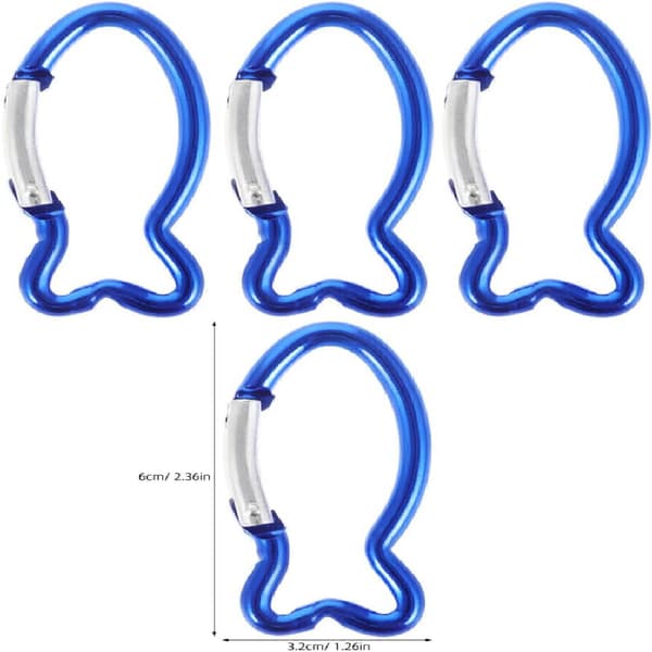 Fish Carabiner: 10 Pcs 5.94 cm Mini Carabiners - Fish-shaped Keychain Clips - Quick Release Aluminum with Automatic Locking and Spring-loaded
