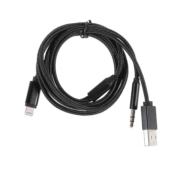 Lightning till 3,5 mm + USB laddningsljud AUX-adapterkabel för iPhone iPad