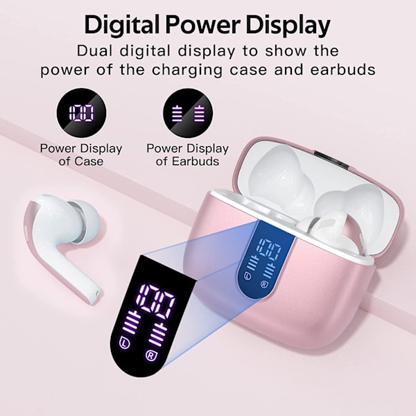 Wireless Headphones with Microphone and Touch Control Pink